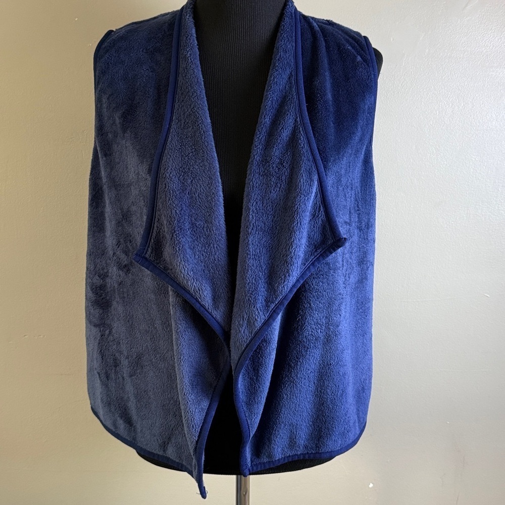 Wallflower Deep Blue Fuzzy Soft Fleece Vest Sz XL